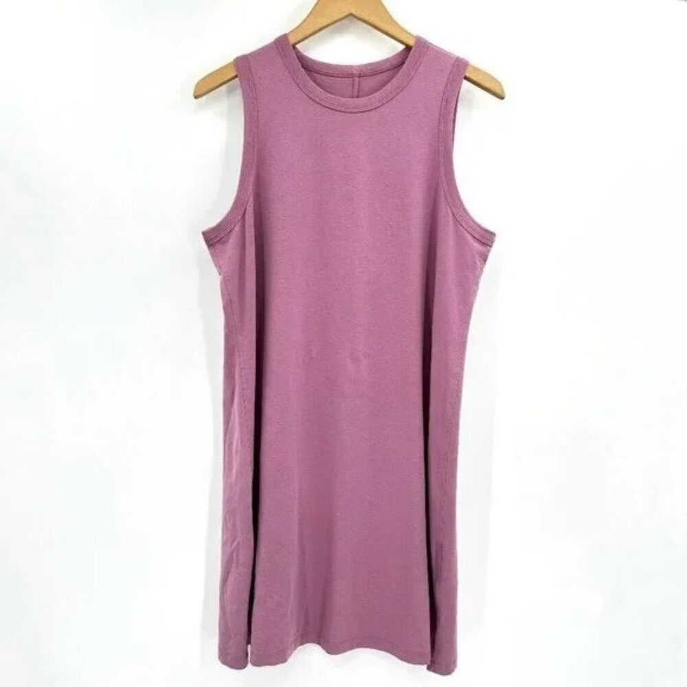 Lululemon Women Pink Knit Cotton Relaxed Fit Sleeveless Pullover 10 Sheath Dress